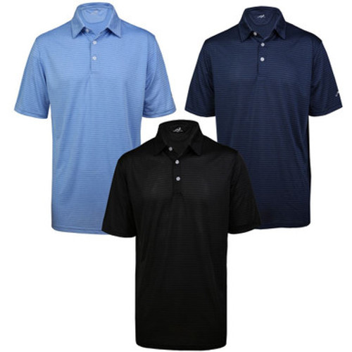 3 PACK Woodworm Golf Polo Shirts, Tech Stripe