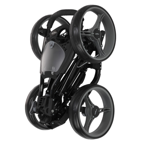 Caddymatic Golf Quad 4-Wheel Folding Golf Pull Push Trolley Black
