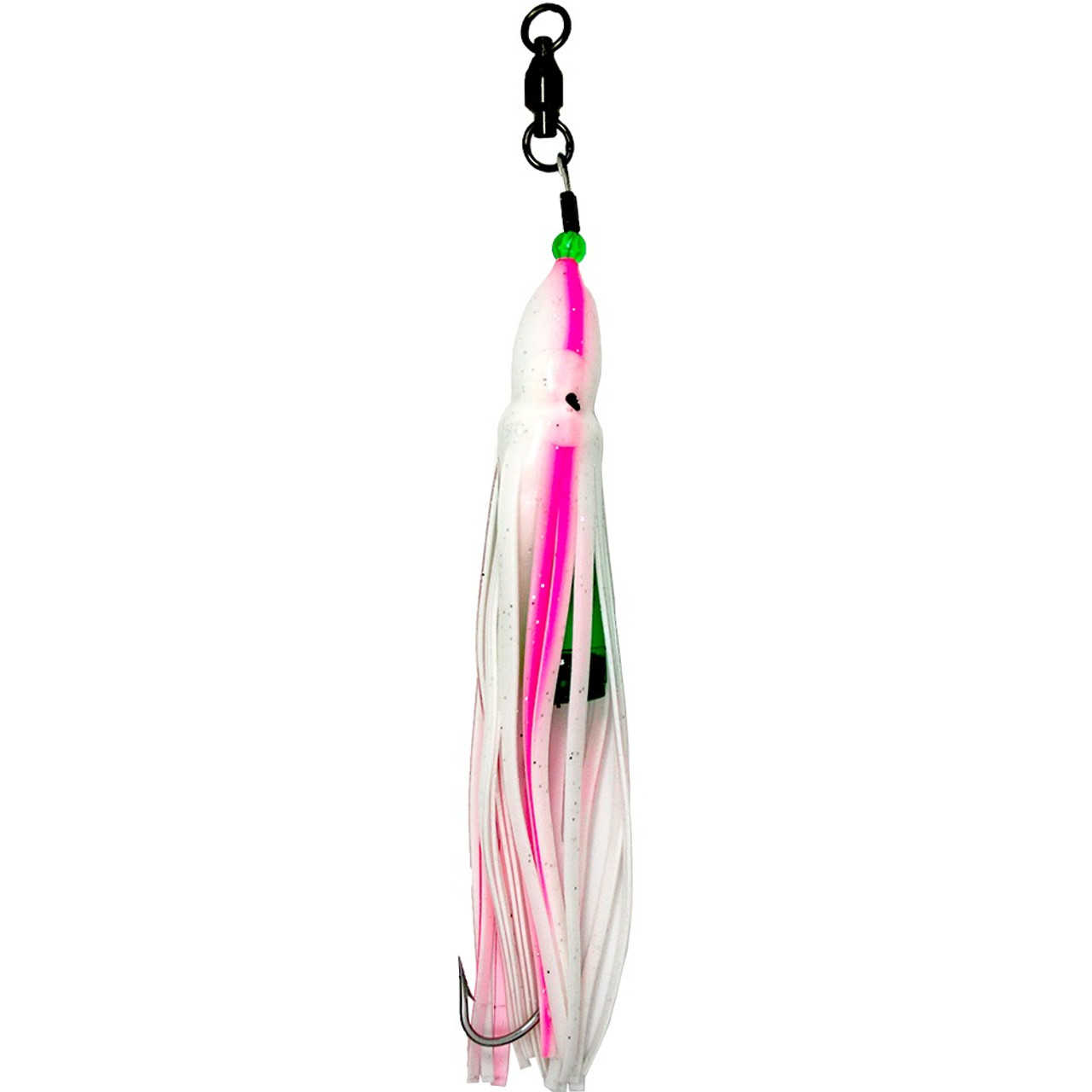 Squid Skirt Hoochie Lure - White & Pink - ColdTuna