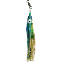Squid Skirt Hoochie Lure - Blue Water & Gold Sparkle Squid Skirt Hoochie Lure - Blue Water & Gold Sparkle
