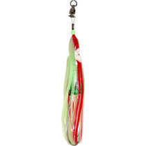 Squid Skirt Hoochie Lure - Glow in Dark Green with Red Stripe Squid Skirt Hoochie Lure - Glow in Dark Green with Red Stripe