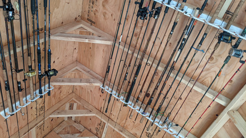 Fishing Rod Holder - 9 Offshore Same Side Fishing Rods - Ceiling or Wall