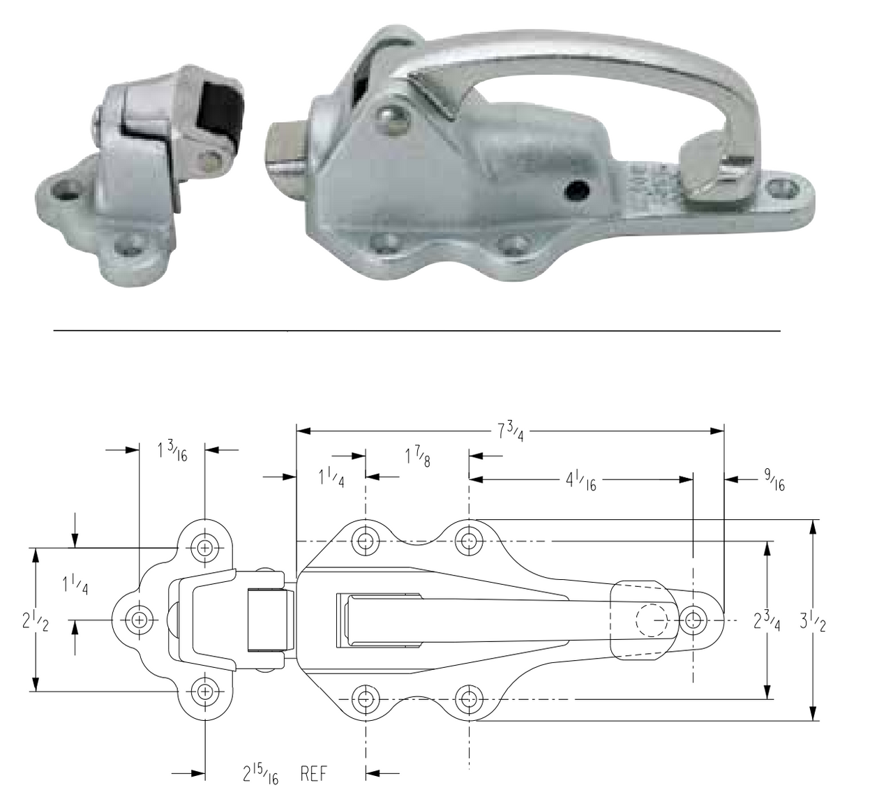 Kason 52 Walk-in Cooler Door Latch Assembly