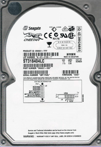 Seagate Cheetah 18XL 18.4GB 10000RPM Ultra-160 SCSI 80-Pin 4MB Cache 3.5 Internal Hard Drive compatible with servers