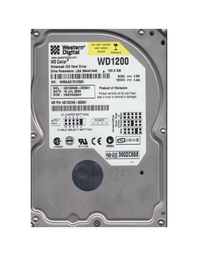 WD1200AB - Western Digital 120GB 5400RPM EIDE 3.5" HDD