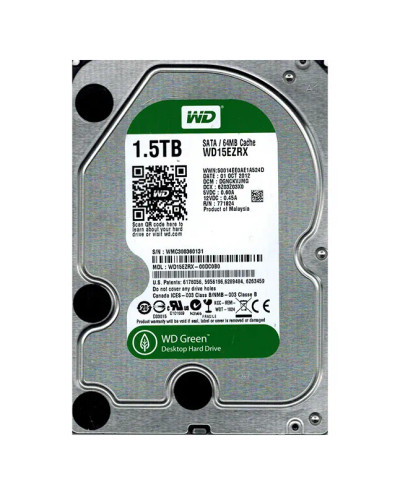 Western Digital Green 1.5TB 5400RPM SATA 6Gbps 64MB Cache 3.5 Internal Hard Drive for Data Storage