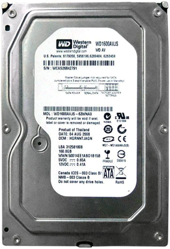 WD1600AVJS - WESTERN DIGITAL 160GB 7200RPM SATA 3.5" HDD