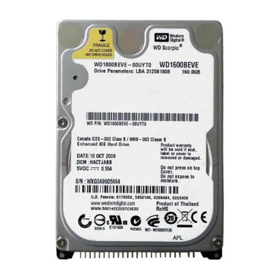 Western Digital Scorpio 160GB 5400RPM ATA-100 8MB Cache 2.5 Internal Hard Drive for laptops