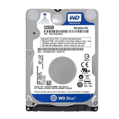 Western Digital Blue 320GB 5400RPM SATA 6Gbps 8MB Cache 2.5 Internal Hard Drive for laptops