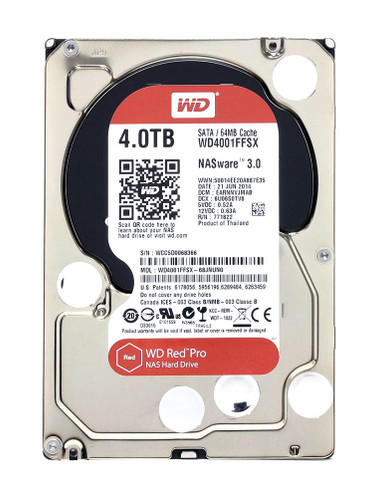 WD4001FFSX Western Digital Red Pro 4TB 7200RPM SATA 6Gbps 64MB Cache 3.5-inch Internal Hard Drive