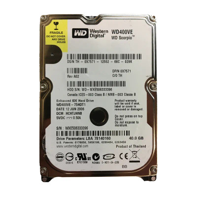 WD400VE - WESTERN DIGITAL 40GB 5400RPM EIDE 2.5" HDD