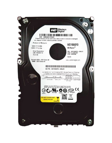 Western Digital Raptor 74GB 10000RPM SATA 1.5Gbps 16MB Cache 3.5 Internal Hard Drive for ProLiant DL360p Gen8 Servers