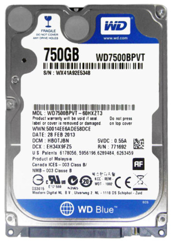 WD7500BPVT - Western Digital 750GB 5400RPM SATA 8MB 2.5" HDD