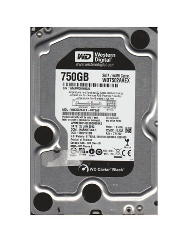WD7502AAEX - WESTERN DIGITAL 750GB 7200RPM SATA 6Gb/s HDD
