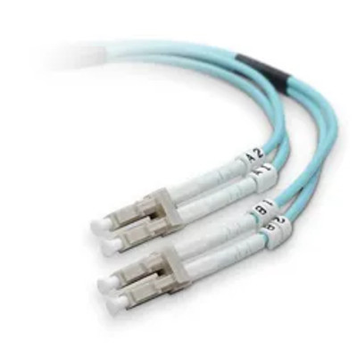 Belkin Fiber Optic Network Cable 16.40 ft Aqua LC Male Network for Network Device