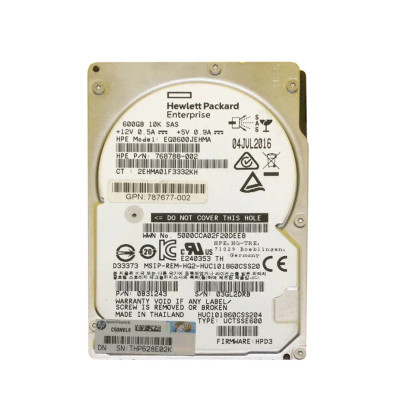 HPE 600GB SAS 12Gbps 10K RPM 2.5 SFF Dual Port Enterprise Hard Drive with Tray for Servers