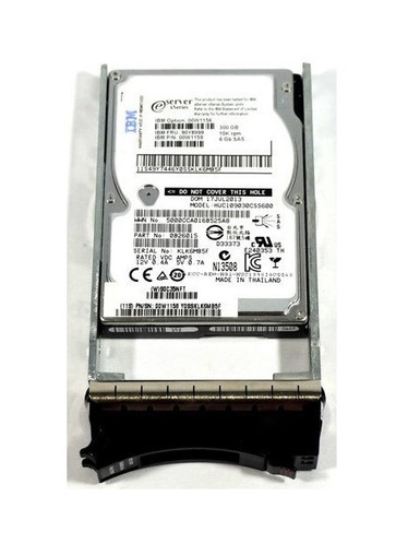 IBM 90Y8999 300GB 10000RPM SAS 6Gbps 2.5 SFF Hot Swap Hard Drive for IBM DS3524 Series, mounted in server rack