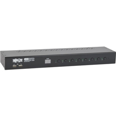 Tripp Lite 8-Port Rackmount DVI/USB KVM Switch w/ Audio & 2-Port USB Hub 1U - KVM / audio switch - 8 x KVM / audio - 1 local user - rack-mountable