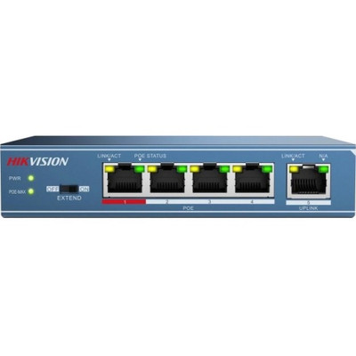 Hikvision DS-3E0105P-E 4-Port PoE+ Unmanaged Switch for Desktop - 58W - Ethernet Switch