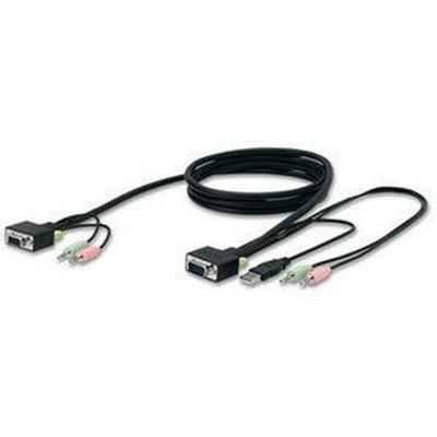 Belkin SOHO KVM Replacement Cable Kit - Keyboard / video / mouse / audio cable - USB, HD-15 (VGA), stereo mini jack (M) to HD-15 (VGA), stereo mini jack (M) - 6 ft - gray