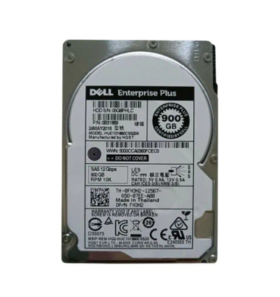 FH3H2 - Dell 900GB 10000RPM SAS 12Gb/s 2.5" Hot-Plug HDD