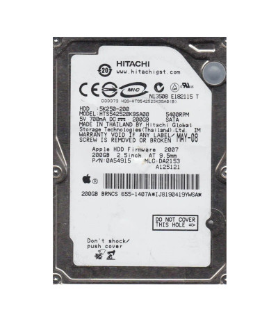 Hitachi HTS542520K9SA00 200GB 5400RPM SATA 2.5Hard Drive