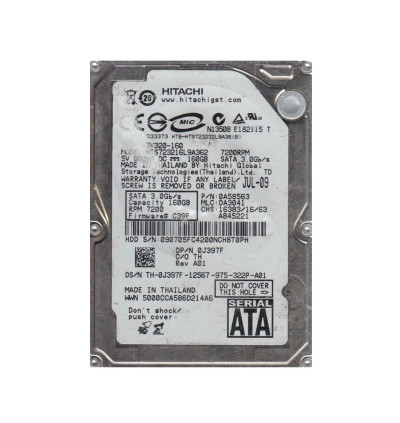HTS723216L9A362 - Hitachi 160GB 7200RPM SATA 3Gb/s 2.5" HDD