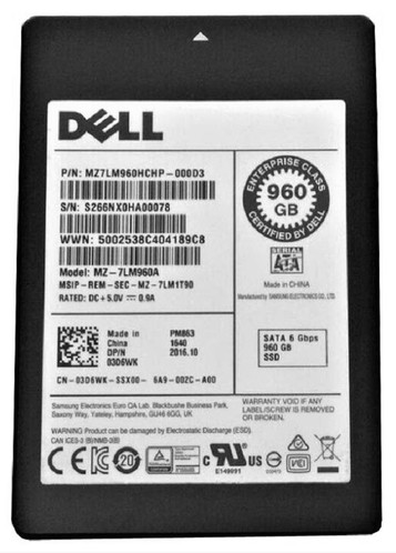 Samsung MZ7LM960HCHP-000D3 PM863 960GB SATA 6Gbps 2.5 SSD for Internal Storage in Servers