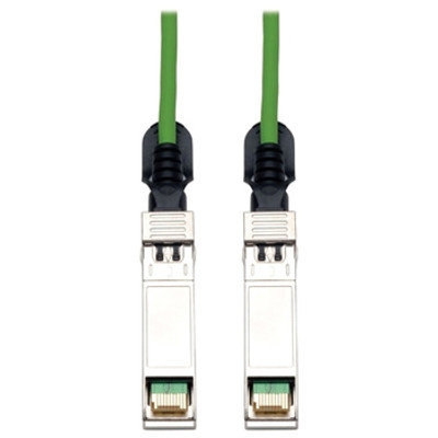 Tripp Lite 3M SFP+ 10Gbase-CU Twinax Passive Copper Cable SFP-H10GB-CU3M Compatible Green 10ft 10' - Direct attach cable - SFP+ (M) to SFP+ (M) - 10 ft - twinaxial - green