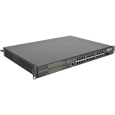 TrippLite 24-Port Gigabit Ethernet Switch L2 Managed PoE+ with 12-Outlet PDU - NSS-G24D2P24