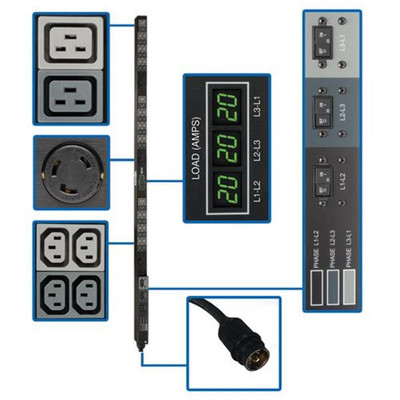 Tripp Lite 3Phase Metered PDU 208V, 14.4kW Rackmount Power Distribution for server racks