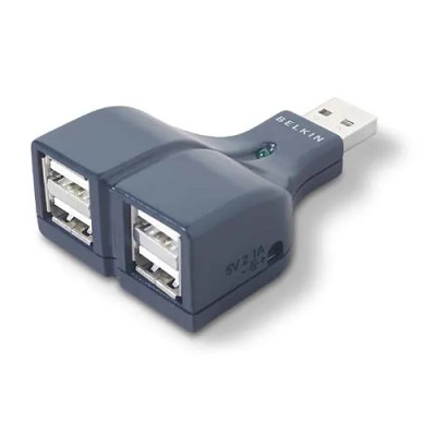 Belkin 4-Port USB 2.0 Thumb Hub for Using 2 Devices on 1 USB Port with Power Supply