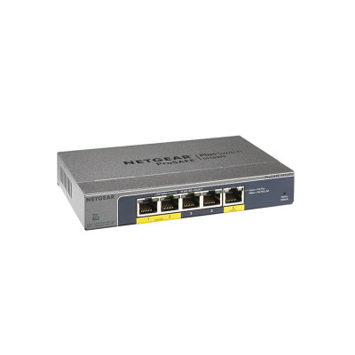Netgear ProSafe Plus 5-Port Gigabit PoE Pass Through Switch for Desktop - GS105PE - Twisted Pair - Layer 2 Supported