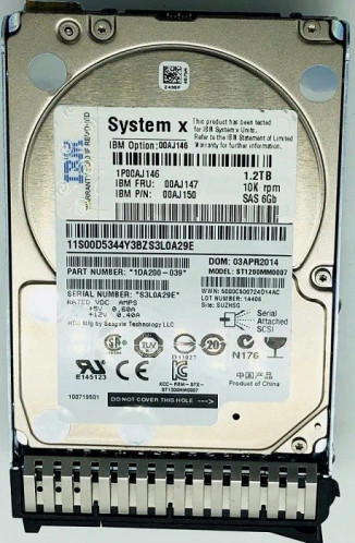 00AJ150 - IBM 1.2TB 10000RPM SAS 6Gb/s 2.5" HDD