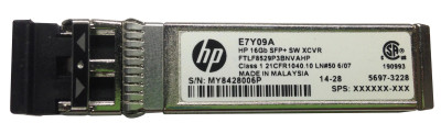 HP 16Gb/s Multi-Mode Fibre SFP Transceiver Module, 850nm LC Connector, for ProLiant DL360p Gen8 Servers
