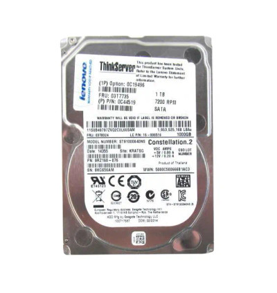 03T7735 - Lenovo 1TB 7200RPM SATA 6Gb/s 2.5" Hot Swap HDD