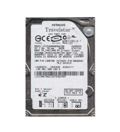 08K0848 - Hitachi 80GB ATA-100 5400RPM 2.5" HDD