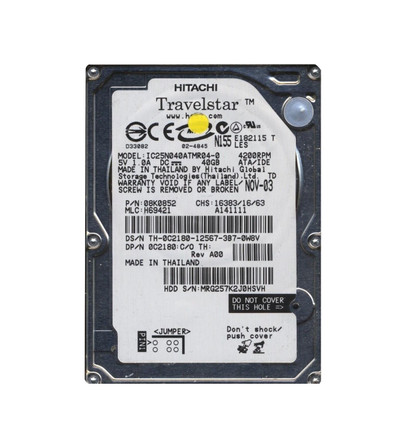 08K0852 - Hitachi 40GB 4200RPM IDE ATA-100 8MB 2.5" HDD