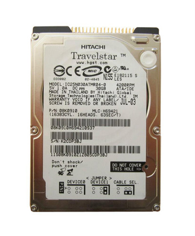IBM 30GB 4200RPM ATA 100 2.5 2MB Cache Travelstar Hard Drive compatible with laptops and notebooks