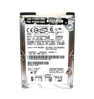 0A26563 - Hitachi 80GB 7200RPM 2.5" IDE 8MB HDD