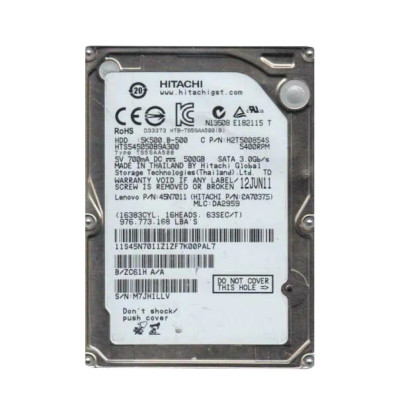 Hitachi Travelstar 5K500.B 500GB SATA Hard Drive for Laptops