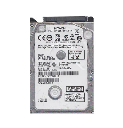 0J13931 - HGST 160GB 5400RPM SATA 8MB 2.5" HDD