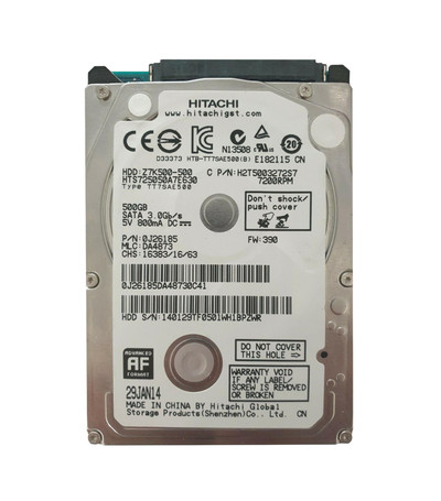 0J26185 - Hitachi 500GB 7200RPM SATA 6Gb/s 2.5" HDD