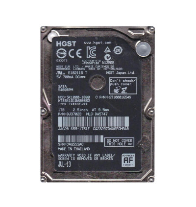0J37023 - HGST 1TB 5400RPM SATA 6Gb/s 2.5" HDD