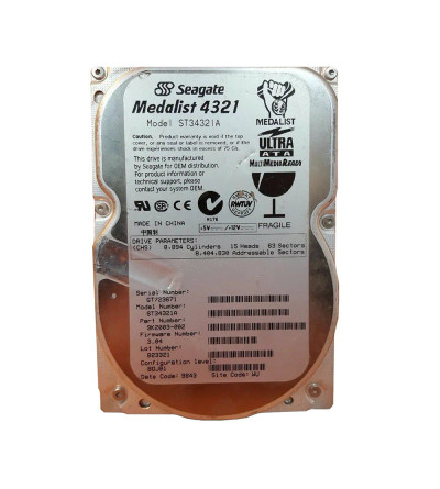 Seagate 4GB 5400RPM ATA-33 3.5-inch Hard Drive for Storage Upgrade in Desktop Computers