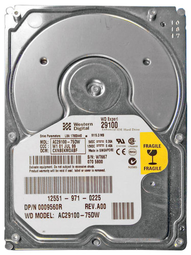 AC29100 - WESTERN DIGITAL 9.1GB 7200RPM ATA-66 3.5" HDD