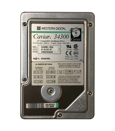 AC34300 - Western Digital 4.3GB 5400RPM EIDE 3.5" HDD