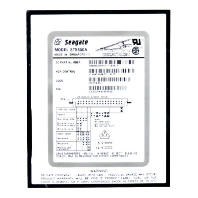 ST5850A - Seagate 850MB 5400RPM IDE 3.5" HDD