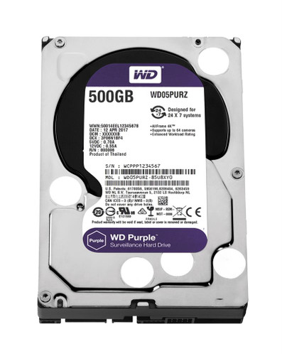 WD05PURZ-85U8XY0 - Western Digital 500GB SATA 5400RPM 64MB 3.5" Surveillance HDD