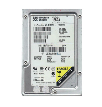 Western Digital 13GB 5400RPM ATA-66 3.5 Hard Drive for Desktop Computers